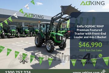 AgKing - Enfly 90HP Tractor A/C Cabin 4WD DQ904C with FEL & 4in1 Bucket