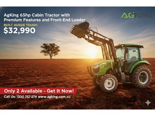 AgKing - 65HP Premier Cabin Tractor with Front End Loader - Package Deals
