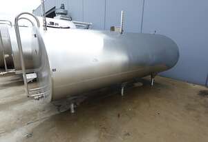 Tank, Stainless Steel Jacketed Horizontal Tank, 7680Lt, 2000mm Dia x 3980mm L