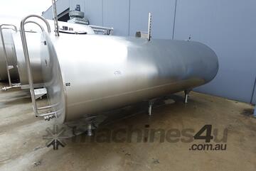 Tank, Stainless Steel Jacketed Horizontal Tank, 7680Lt, 2000mm Dia x 3980mm L