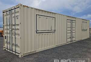 Unused 2026 40' Container, One Side 2 Doors, One End Door, Lock Box, Side Forklift Pockets