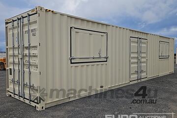 Unused 2026 40' Container, One Side 2 Doors, One End Door, Lock Box, Side Forklift Pockets