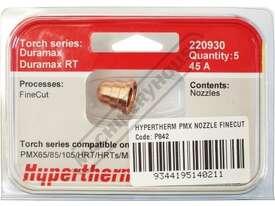 Hypertherm FineCut Only Nozzle 220930 Suits Powermax 45XP/65/85/105 (Pack of 5) - picture1' - Click to enlarge