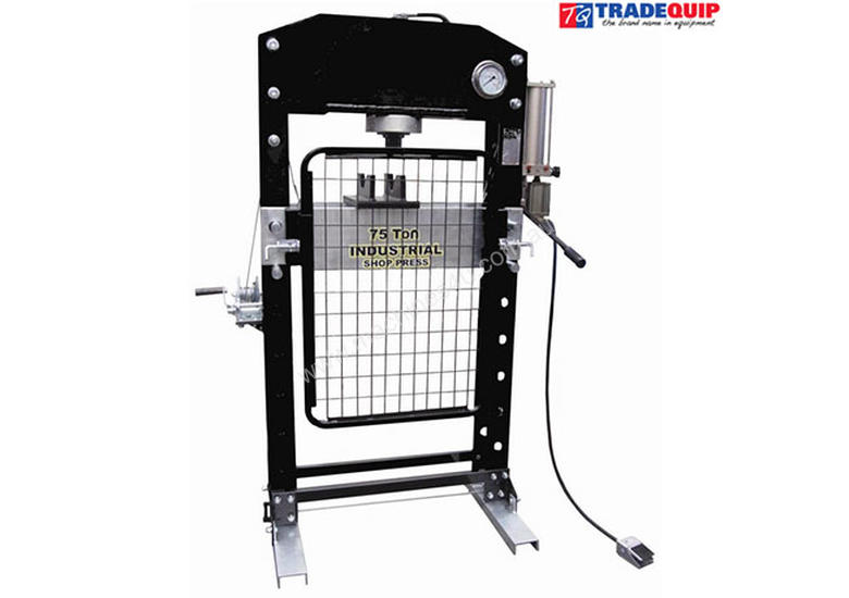 caption AIR HYDRAULIC PRESS AIR 75 TONNE W/GAUGE