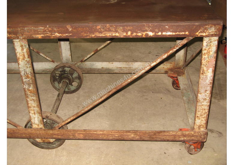 Used Vintage H/D Steel Work Bench 1675L x 765W x 760H. Ex Brisbane Wool