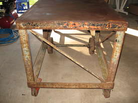 VINTAGE STEEL MOBILE WORK BENCH 1675L X 765W X 760 - picture2' - Click to enlarge
