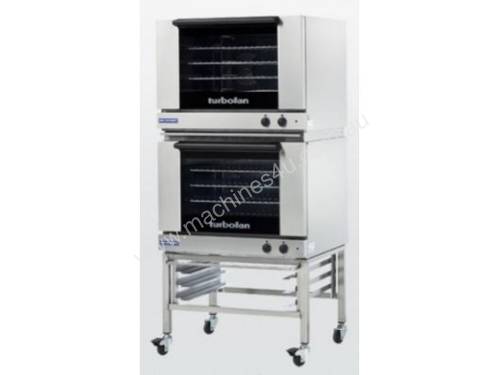 Turbofan E28M4/2C - Full Size Tray Manual Electric Convection Ovens Double Stacked With Castor Base 