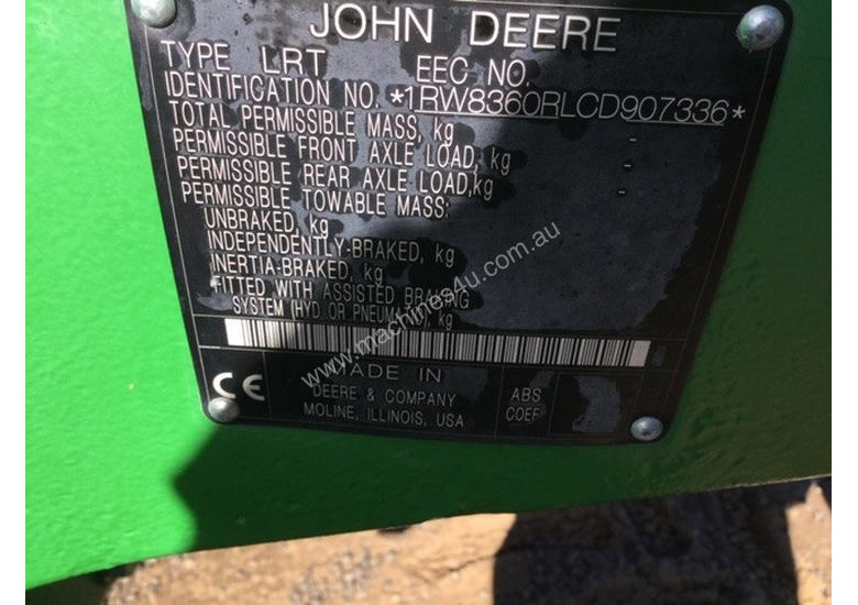 caption John Deere 8360RT Tracked Tractor