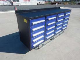 LOT # 0186 Work Bench/Tool Cabinet c/w 20 Drawers - picture0' - Click to enlarge