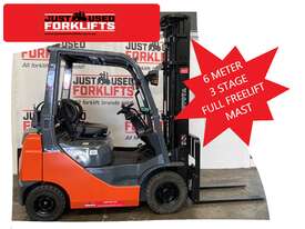 TOYOTA 32-8FG18 DELUXE 34977 1.8 TON 1800 KG CAPACITY LPG GAS FORKLIFT 6000 MM 3 STAGE - picture0' - Click to enlarge