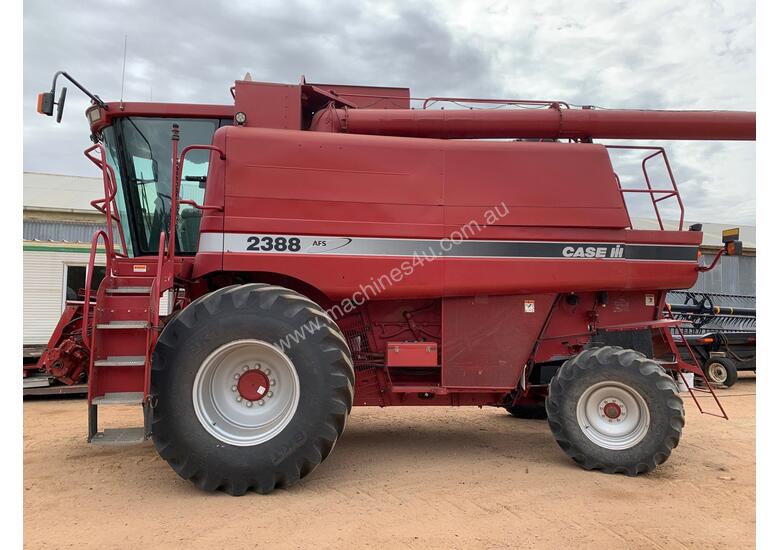 caption Case IH 2388 Axial Flow Combine & MacDon 2042 30ft Draper Front