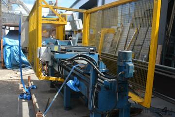 Horizontal long stroke hydraulic press RAM motor driven screw adjustable stop