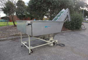 Large Stainless Steel Hopper Elevator Conveyor Feeder - 2.2m High - Dubuit