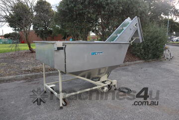 Large Stainless Steel Hopper Elevator Conveyor Feeder - 2.2m High - Dubuit