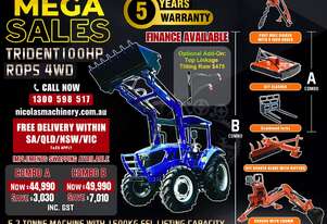 TRIDENT MEGA SALE 100HP 4WD CANOPY TRACTOR WITH 4IN1 BUCKET COMBO DEAL 5 YEARS WARRANTY