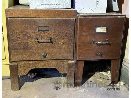 caption QTY X 2 VINTAGE FILING DRAWERS