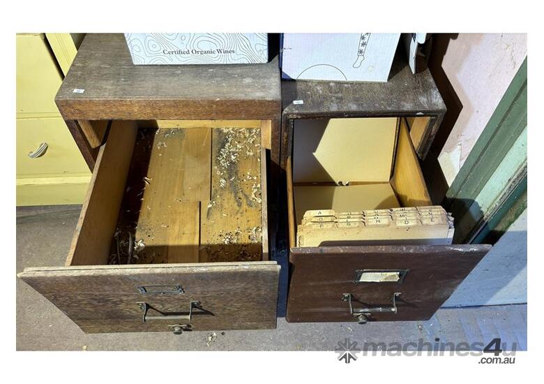 caption QTY X 2 VINTAGE FILING DRAWERS