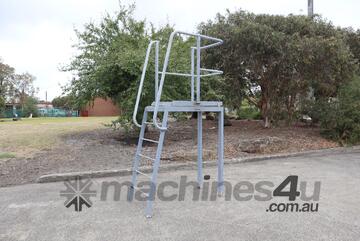 Fixed Raised Platform Steel Ladder - 1.52m high