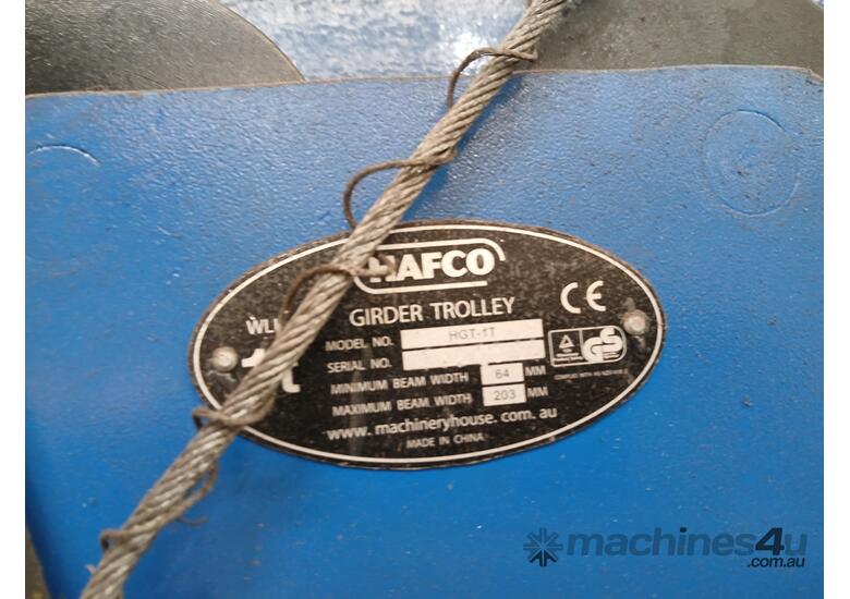 caption Overhead Gantry System with Electric Cable Hoist, Hafco Girder Trolley, Suction Lifter - Dan