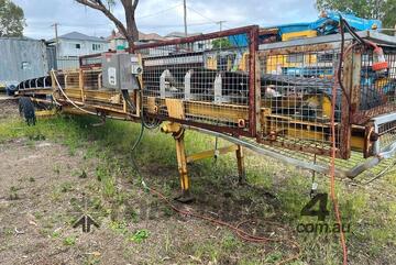 AS Conveyors 750mm x 13m stacker conveyor with chevron belt