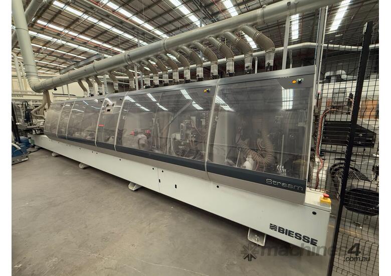 2016 Biesse Stream B1 10.5 Single Side Edgebander with 2016 Biesse Winner W1 Panel Management System