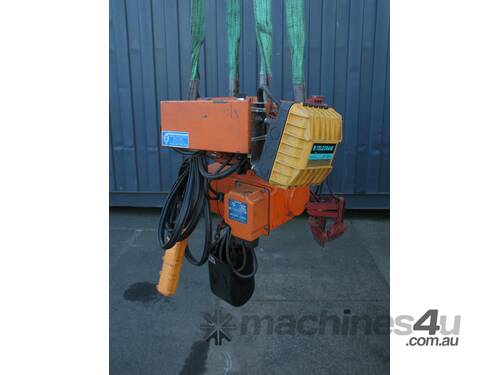 500kg Electric Chain Hoist with Motorised Trolley - Hitachi 1/25N2