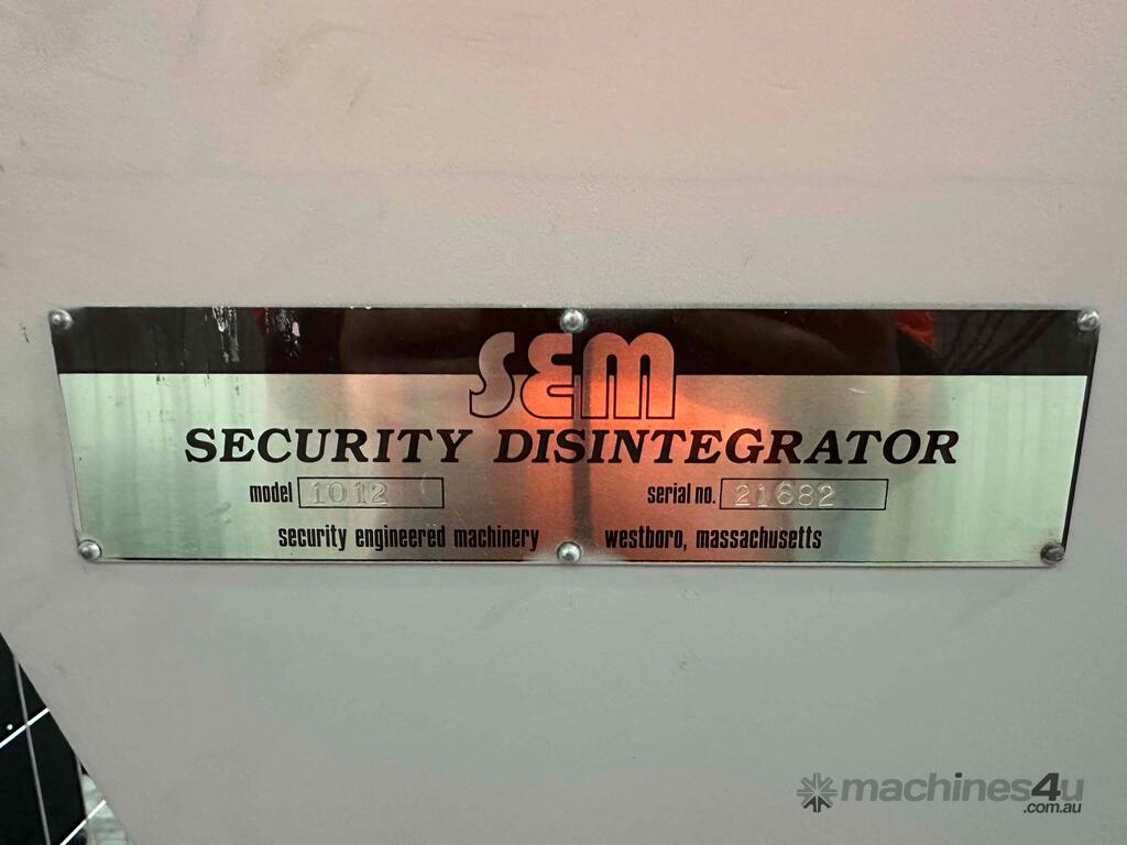 Used sem 1012 Industrial Document Shredders in DERRIMUT, VIC