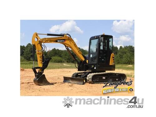 caption SY50U 5.3T Excavator | 5-Year/5000hr Warranty | 29.1 kW Power | Ideal for Excavation & Heavy Lifting