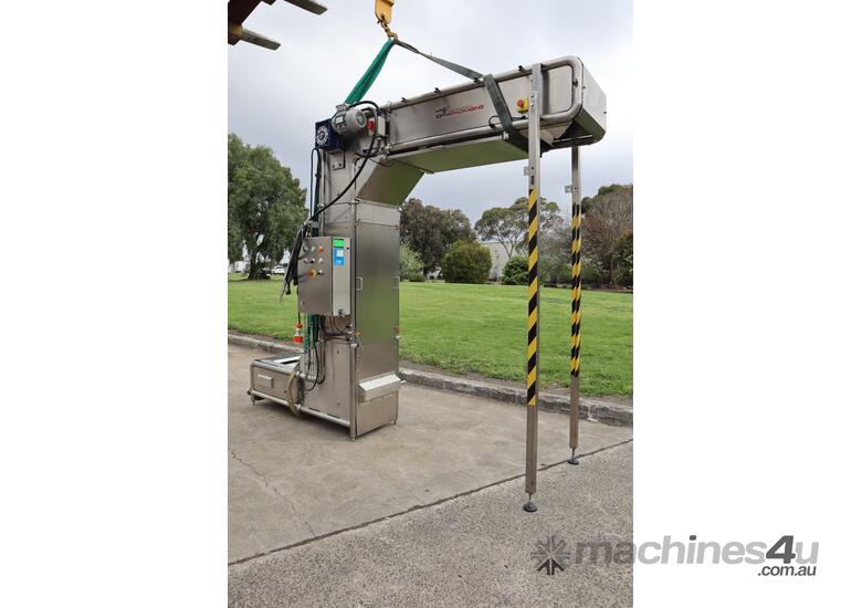 caption Stainless Steel Bucket Elevator Conveyor - Iopak IWBE-SS