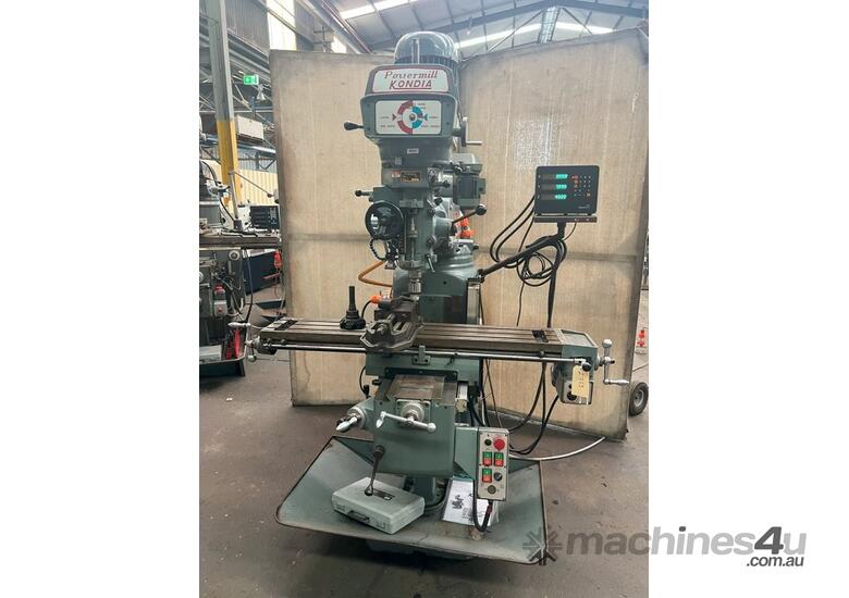 Kondia FV-1 Turret Mill with Slotter and 3 axis DRO