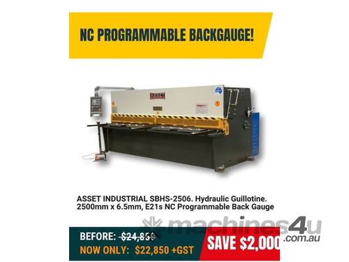 caption Asset industrial guillotine programmable back gauge