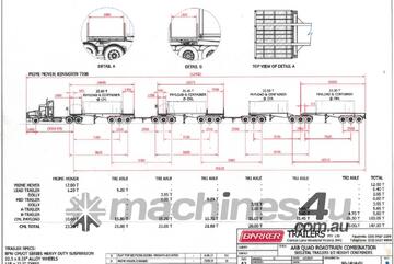 2017 Barker Heavy Duty Tri Axle Tri Axle Skel Trailer