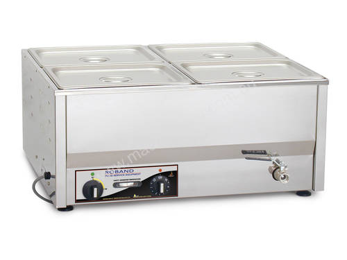 Roband Benchtop Four Pan Bain Marie With 6 x 1/3 S