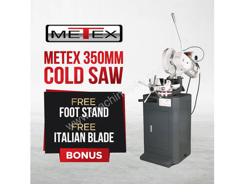 PRE-ORDER METEX Cold Saw 350mm with Stand Italian Blade Drop Sawing Metal Mitre 