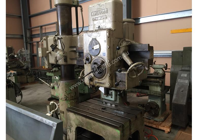 caption Used American Hole Wizard Radial Arm Drill