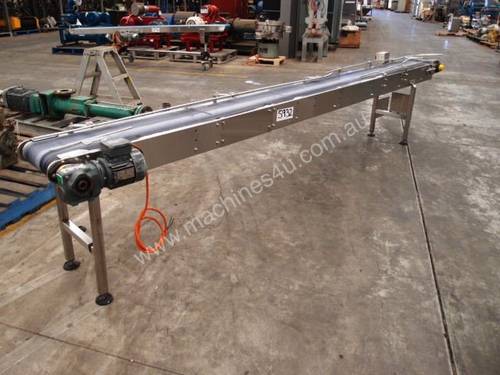 Flat Belt Conveyor, 3900mm L x 250mm W x 730mm H