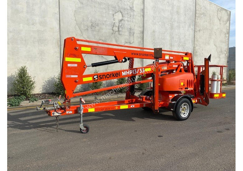 caption SNORKEL Tag Elevated Work Platform Trailer