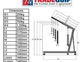 Tradequip 1001T 1200kg Engine Crane - Foldable - picture0' - Click to enlarge