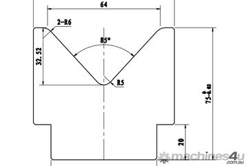64MM V / 85 DEGREE SINGLE V BOTTOM PRESS BRAKE TOOL | TO SUIT 60MM BASE