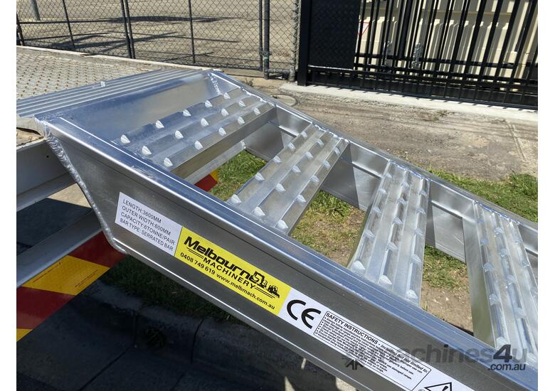 caption 6.0 T ALLOY LOADING RAMPS - 3.6 m -SERRATED FLAT BAR DESIGN