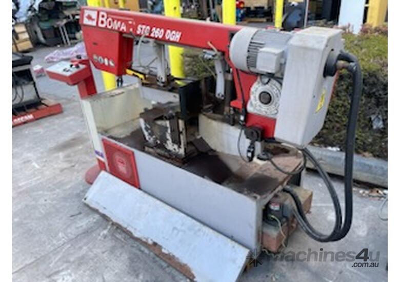 caption Bomar STG 260 DGH Swing Beam Horizontal Bandsaw