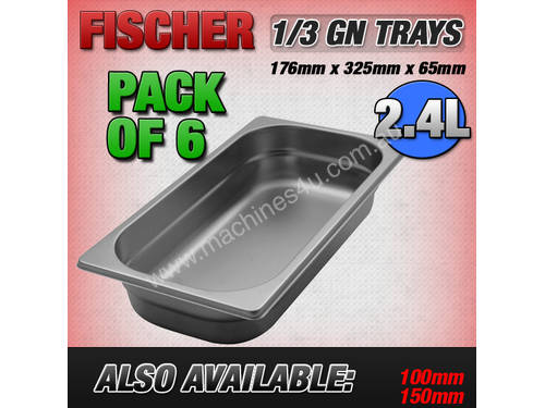6 PACK OF 1/3 GASTRONORM TRAY 65MM