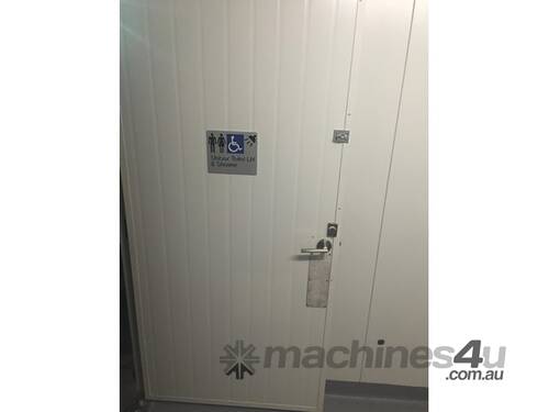 caption Auzbilt Compliant Disabled Shower Portable Toilets: 3m x 3m, For Sale or Hire