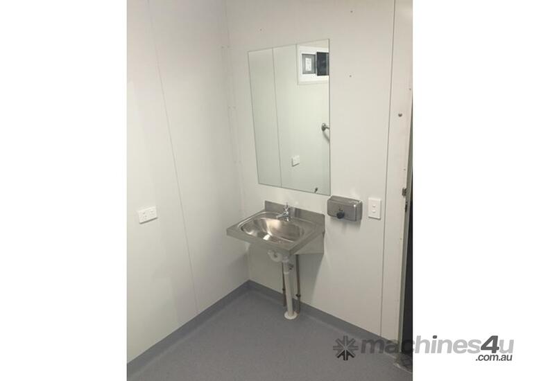 caption Auzbilt Compliant Disabled Shower Portable Toilets: 3m x 3m, For Sale or Hire