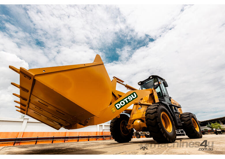 caption Dotsu Wheel Loader 7T + Attachment Package + Free Shipping + 2 Year Warranty!