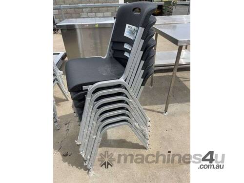 7x Steel Frame Stacker Chairs