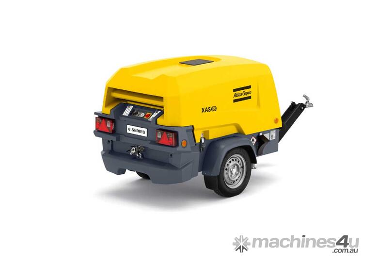 caption ATLAS COPCO XAS 88 KD Air Compressor 175cfm 100psi Portable Towable