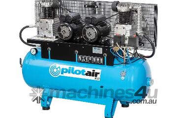 Pilot K17 Duplex 100L Rec. 308L/min Air Compressor, 6hp, 2 x 2.2KW motors, 147L receiver