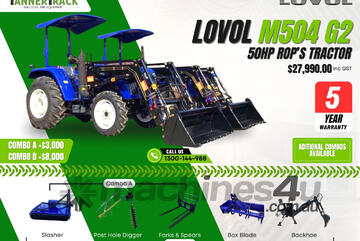 TANNERTRACK - LOVOL M504 50HP 4WD Tractor inc Loader & 4in1 Bucket