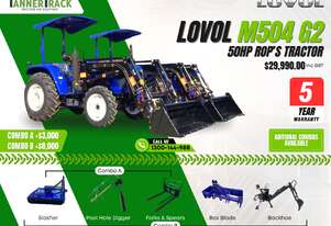 TANNERTRACK - LOVOL 50HP (-TB1-G2-) 4WD Tractor inc Loader & 4in1 Bucket